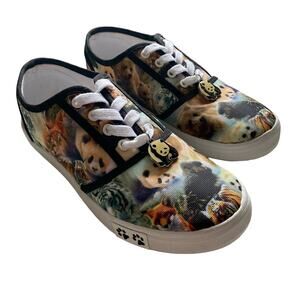 Panda Bear Charm Sneakers Sz 6 THE BRADFORD EXCHANGE Gorilla Lace-Up
